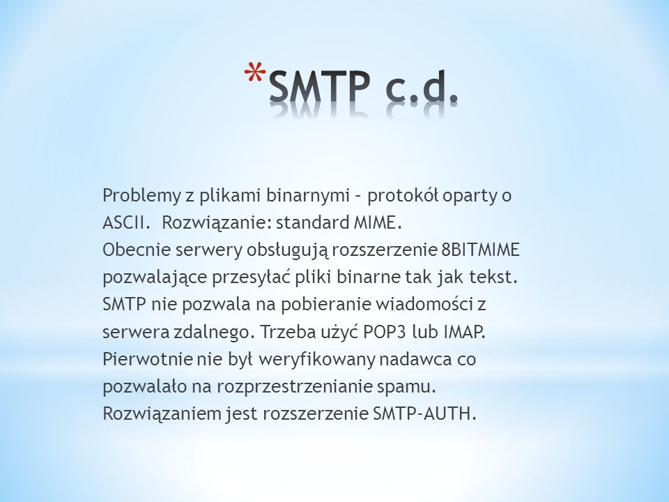 SMTP c.d.
