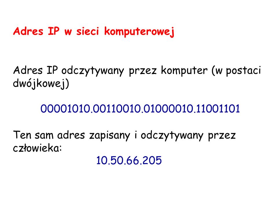 Adres IP w sieci komputerowej