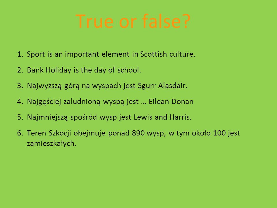 True or false Sport is an important element in Scottish culture.