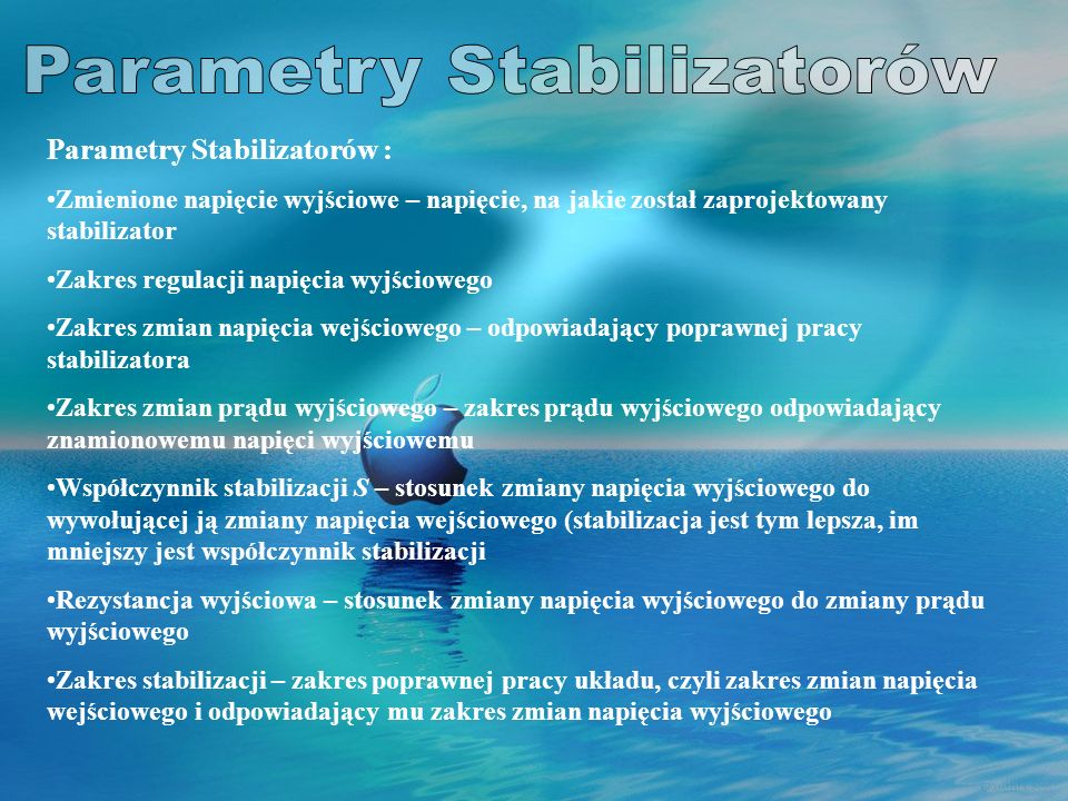 Parametry Stabilizatorów
