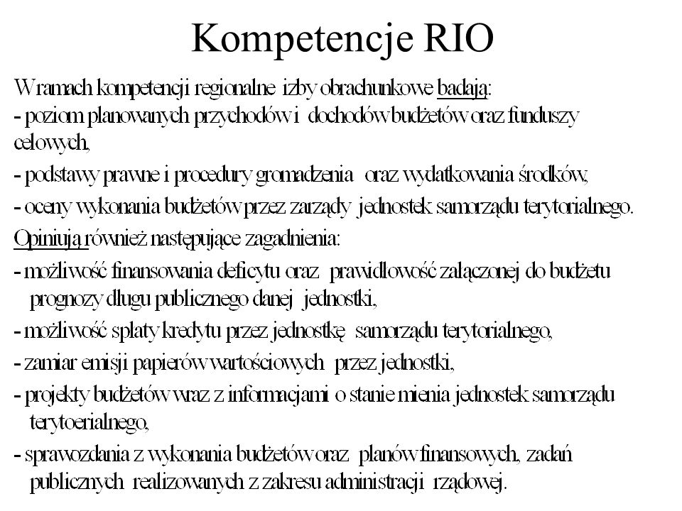 Kompetencje RIO