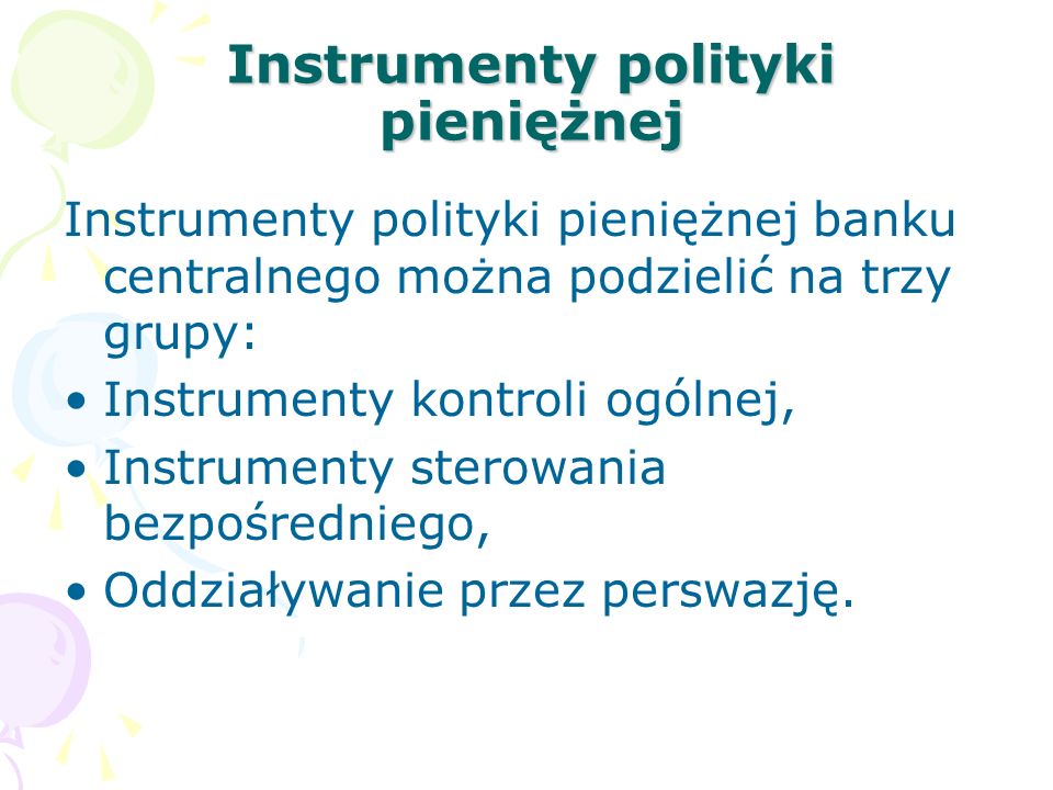 Instrumenty polityki pieniężnej