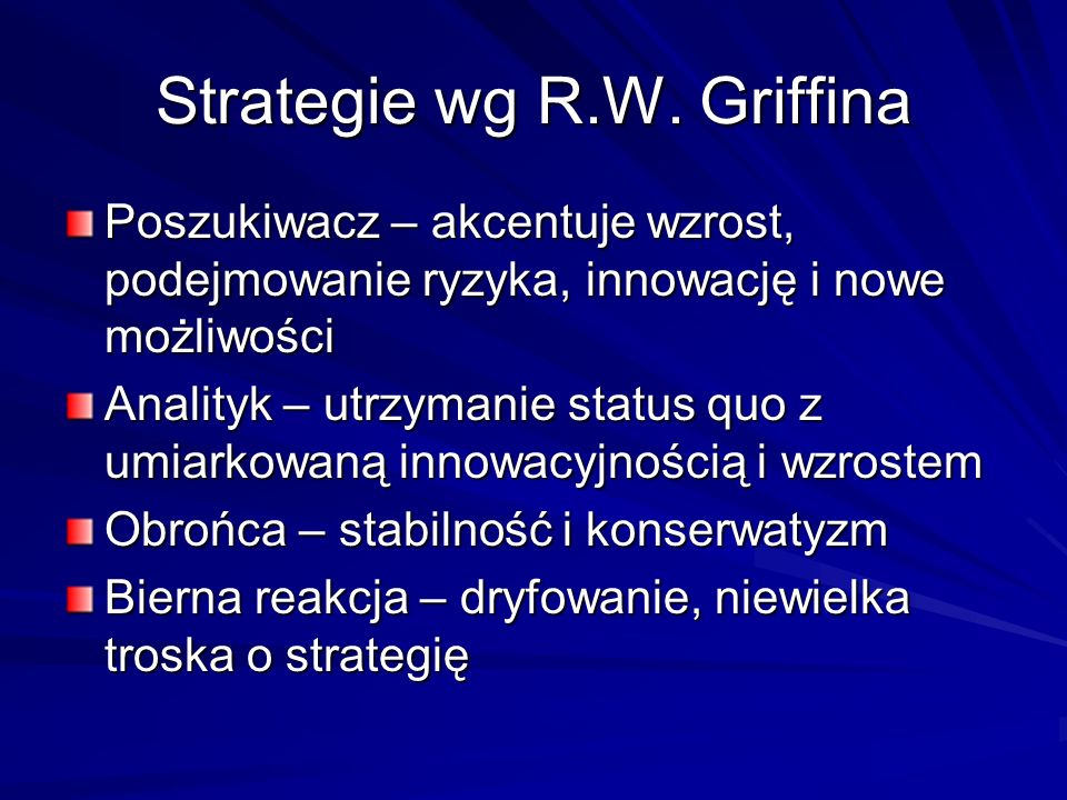 Strategie wg R.W. Griffina