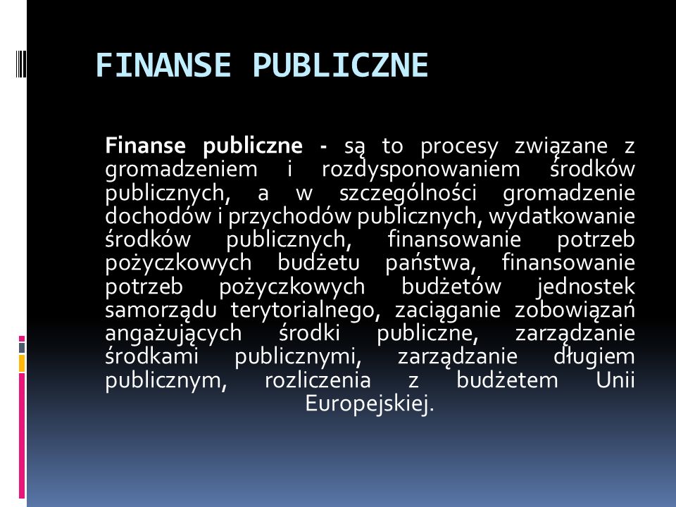 FINANSE PUBLICZNE