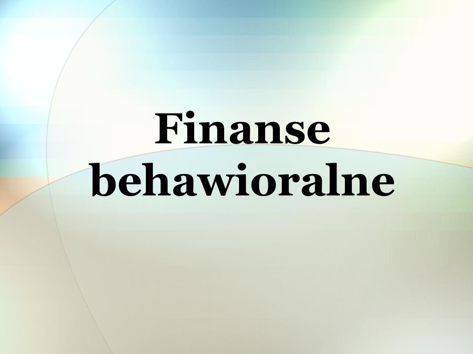 Finanse behawioralne