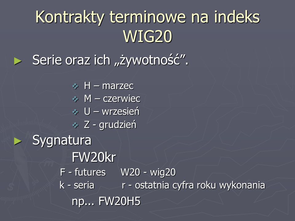 Kontrakty terminowe na indeks WIG20
