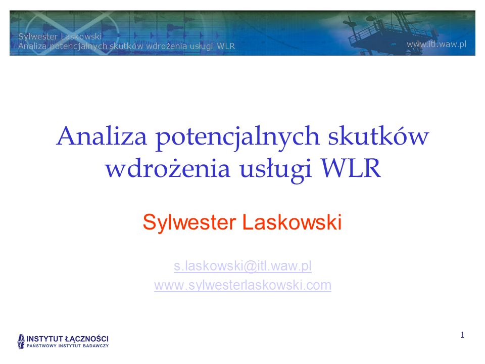 Analiza potencjalnych skutków wdrożenia usługi WLR