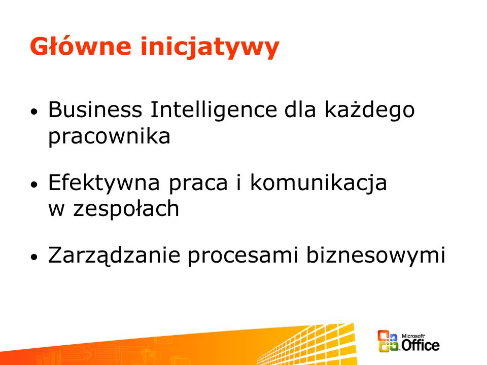 Główne inicjatywy Business Intelligence dla każdego pracownika