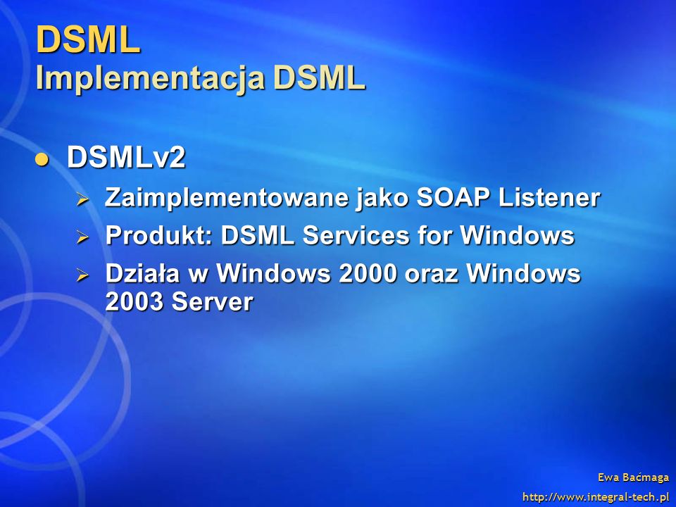 DSML Implementacja DSML