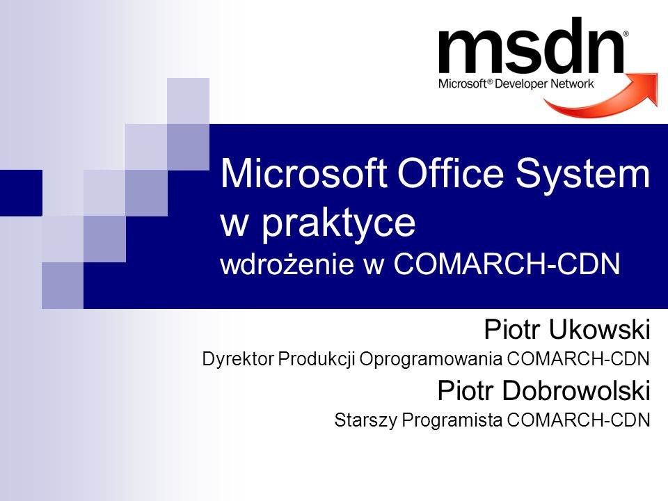 Microsoft Office System w praktyce wdrożenie w COMARCH-CDN