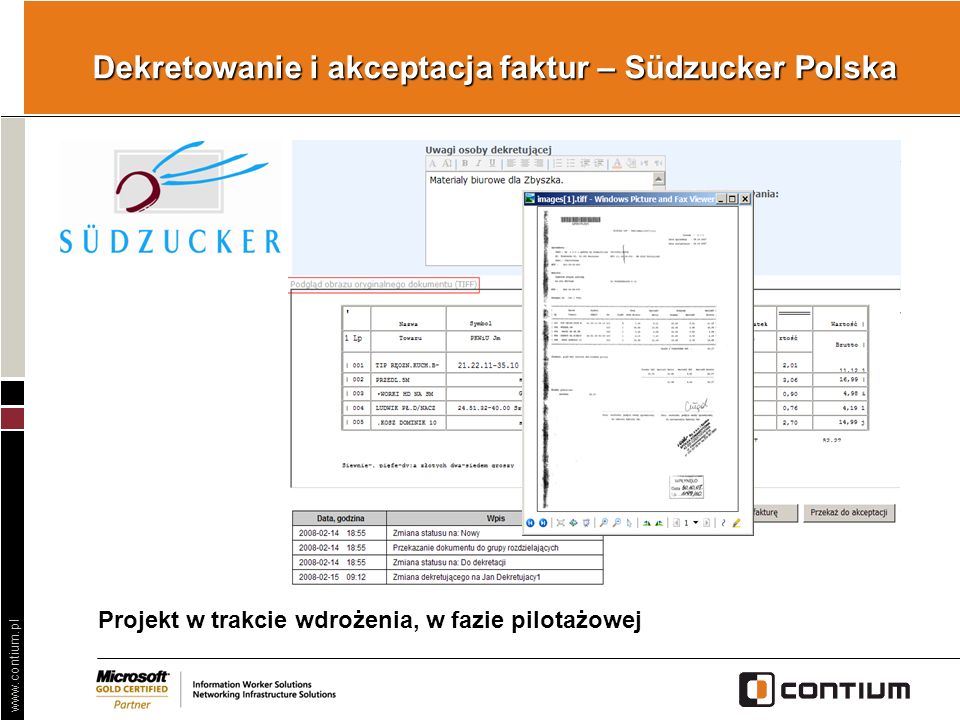 Dekretowanie i akceptacja faktur – Südzucker Polska