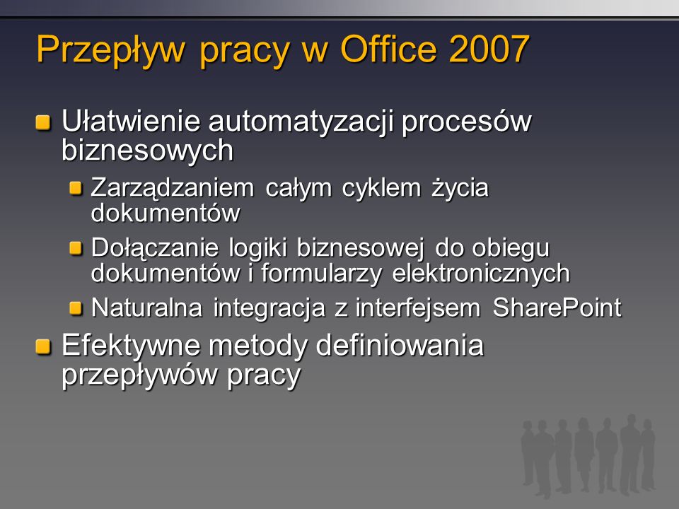 Przepływ pracy w Office 2007