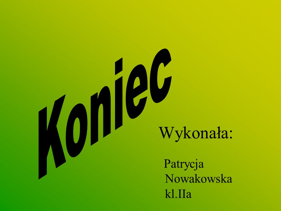 Koniec Wykonała: Patrycja Nowakowska kl.IIa