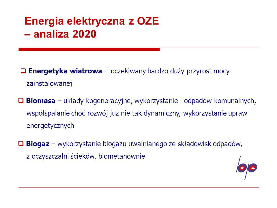 Energia elektryczna z OZE – analiza 2020