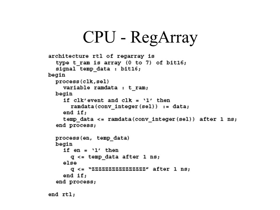 CPU - RegArray