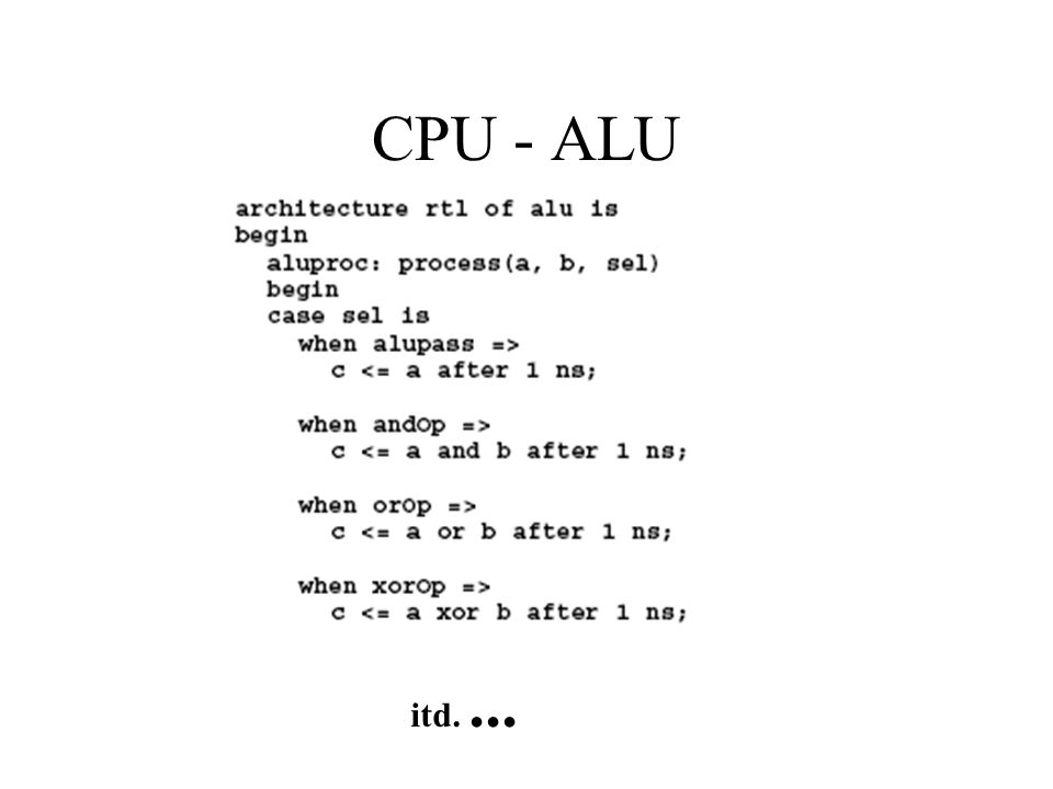 CPU - ALU itd. ...