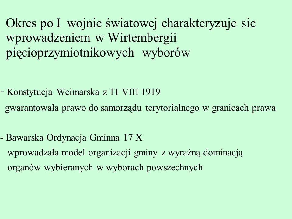 - Konstytucja Weimarska z 11 VIII 1919