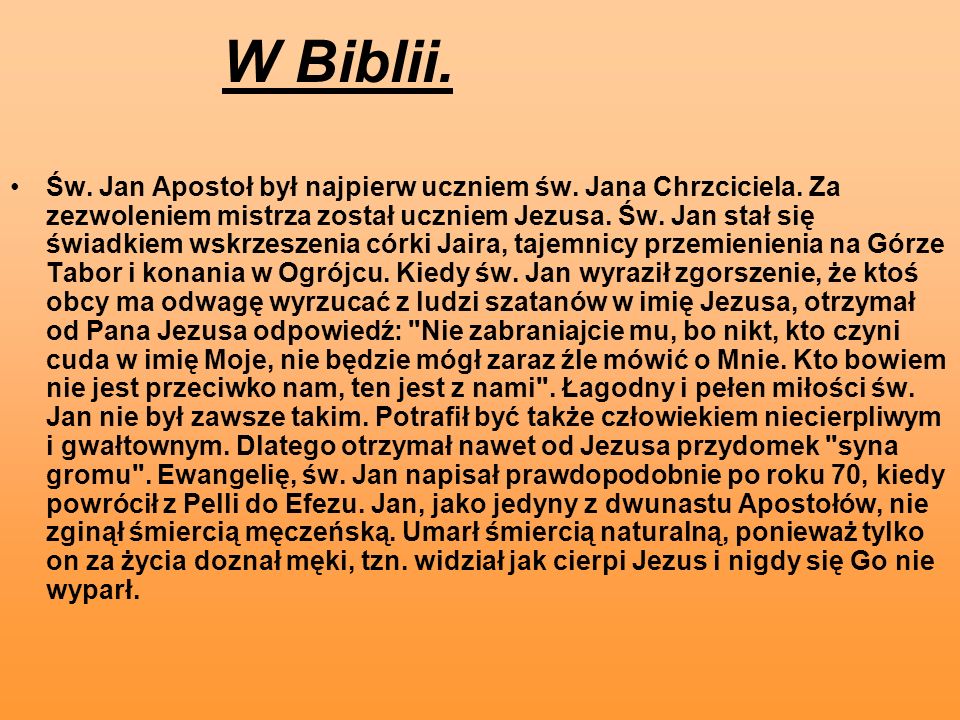 W Biblii.
