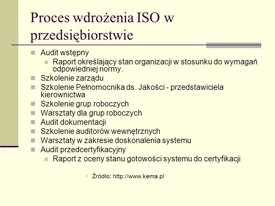 Proces wdrożenia ISO w przedsiębiorstwie