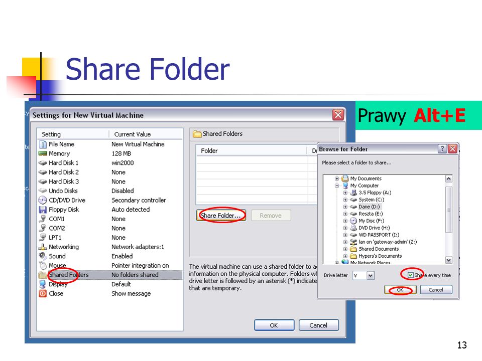 Share Folder Prawy Alt+E