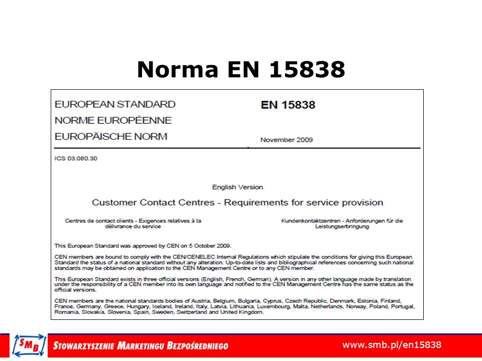 Norma EN 15838