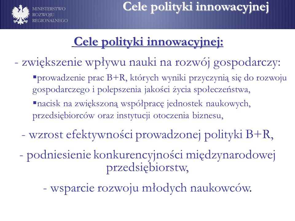 Cele polityki innowacyjnej