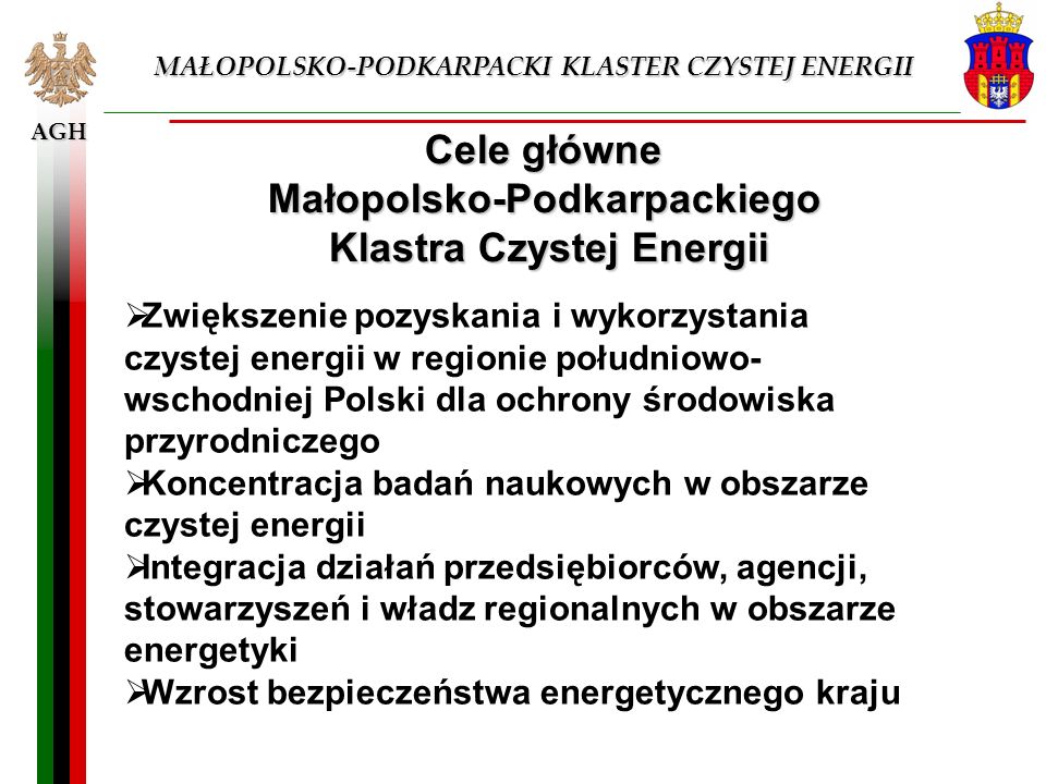 Cele główne Małopolsko-Podkarpackiego Klastra Czystej Energii