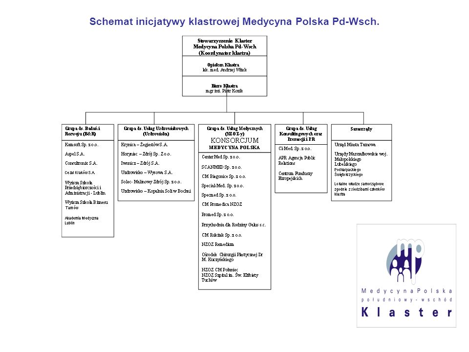 Schemat inicjatywy klastrowej Medycyna Polska Pd-Wsch.