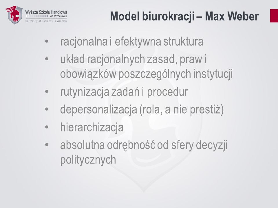 Model biurokracji – Max Weber