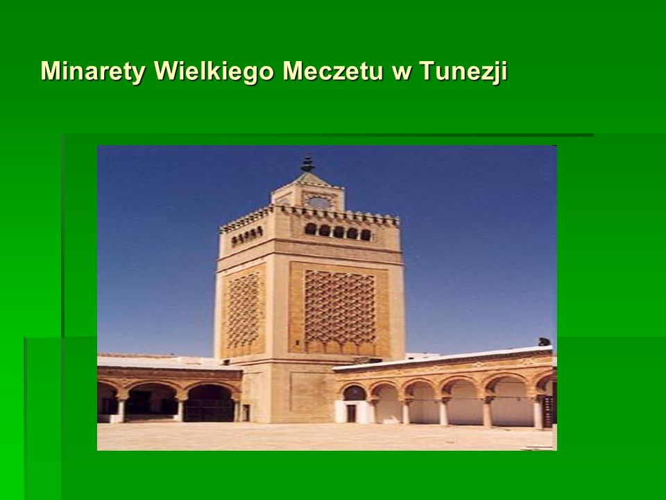 Minarety Wielkiego Meczetu w Tunezji