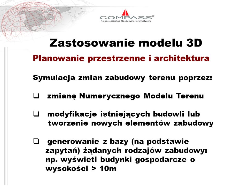 Zastosowanie modelu 3D Planowanie przestrzenne i architektura