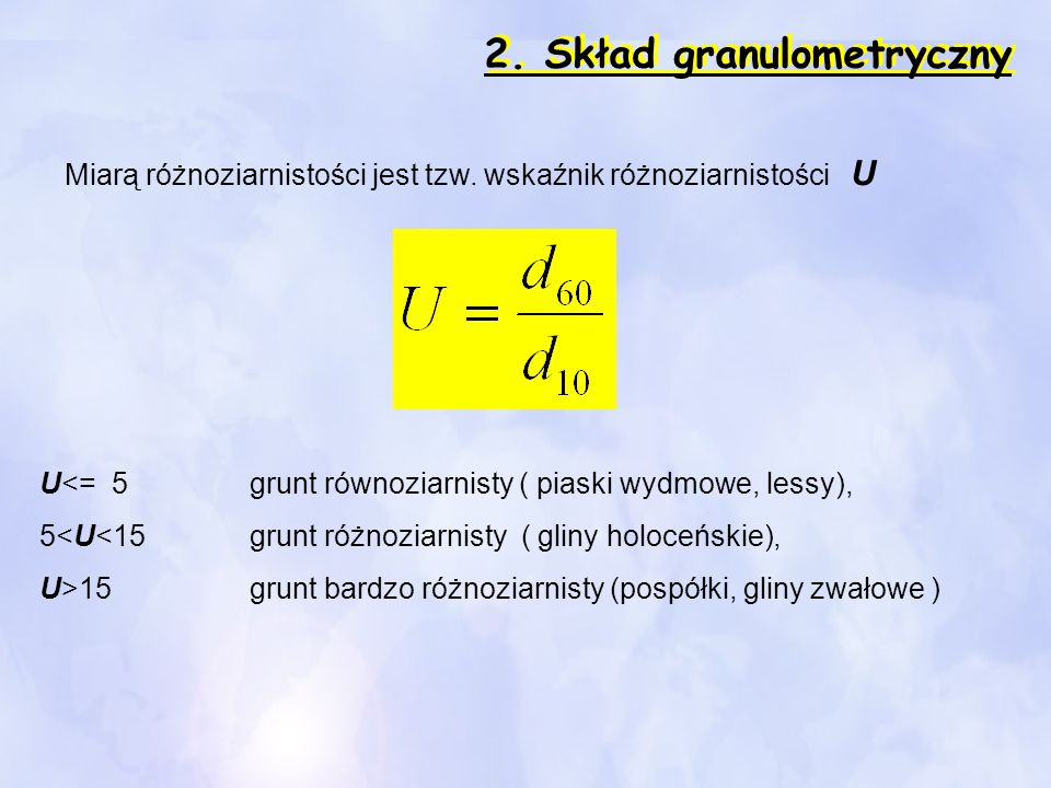 2. Skład granulometryczny