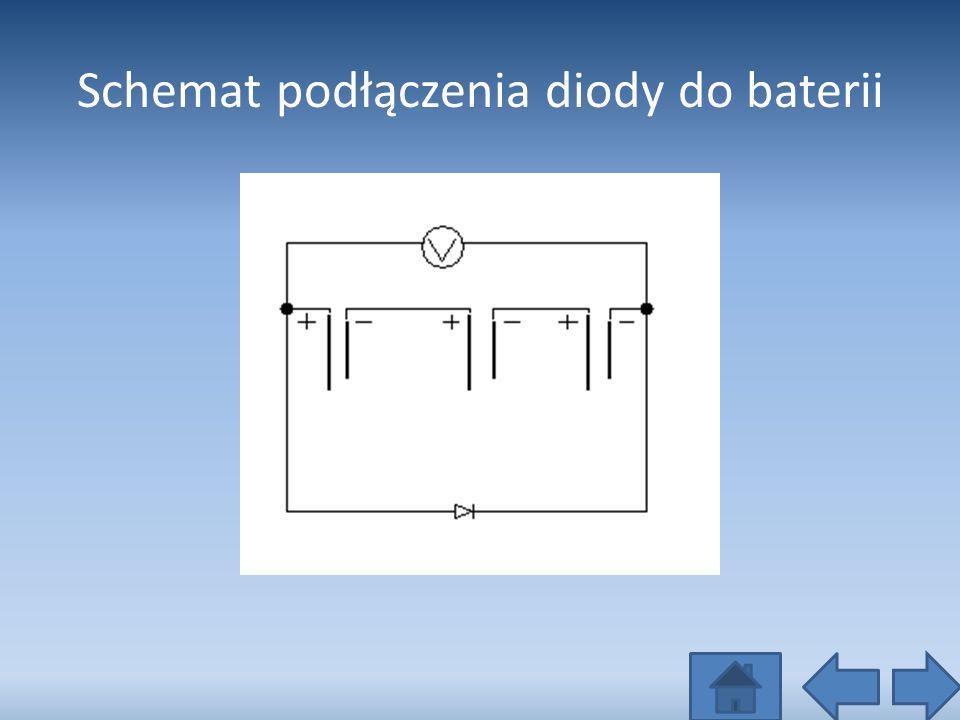 Schemat podłączenia diody do baterii