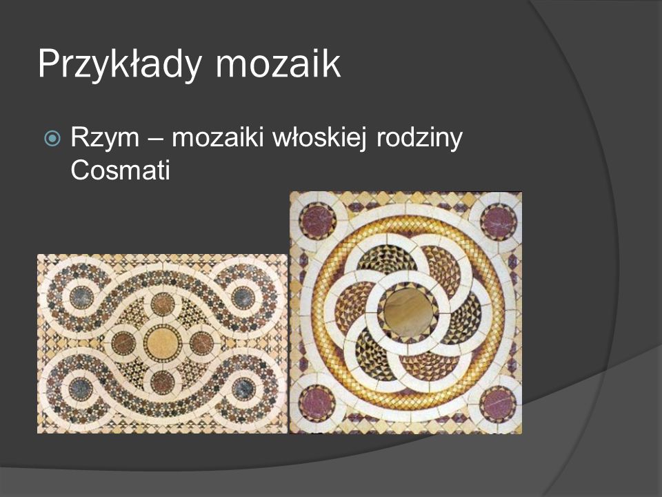 Przykłady mozaik Rzym – mozaiki włoskiej rodziny Cosmati