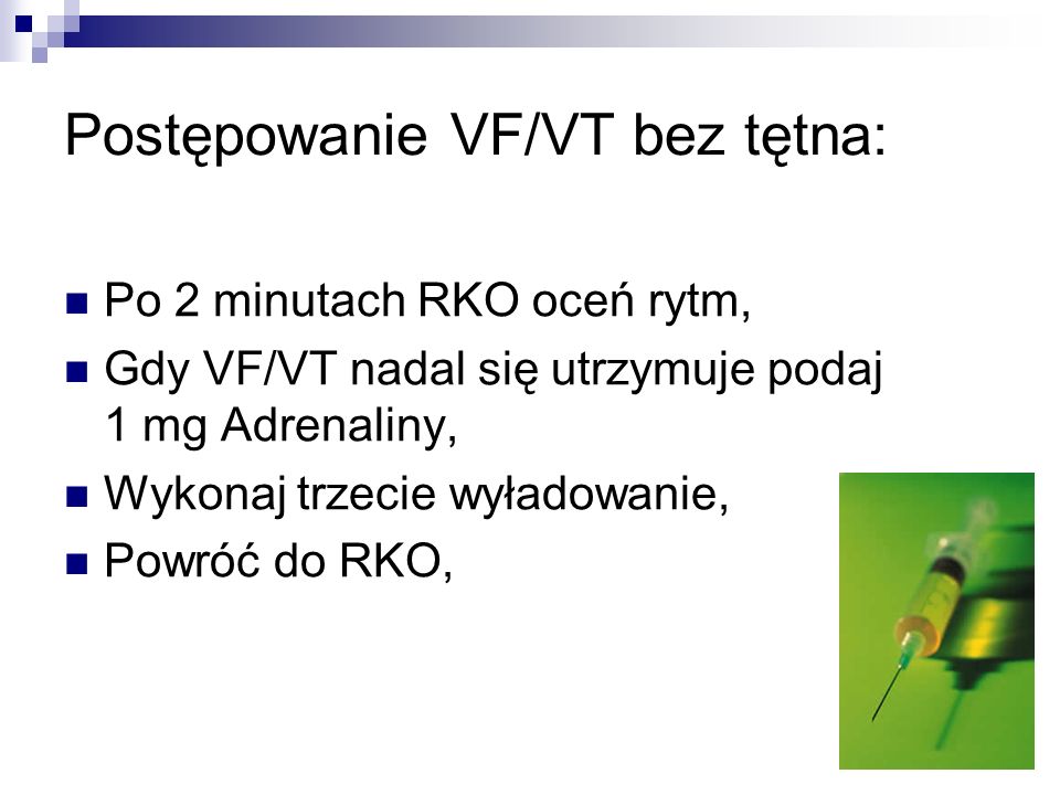 Postępowanie VF/VT bez tętna: