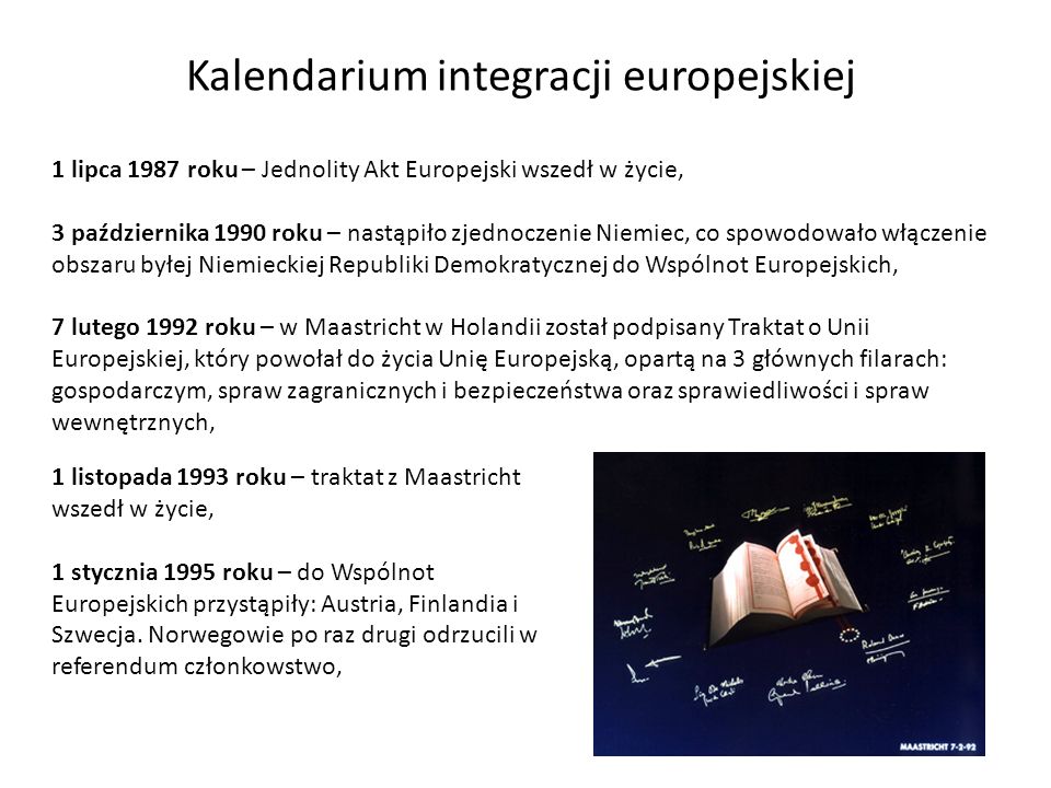 Kalendarium integracji europejskiej