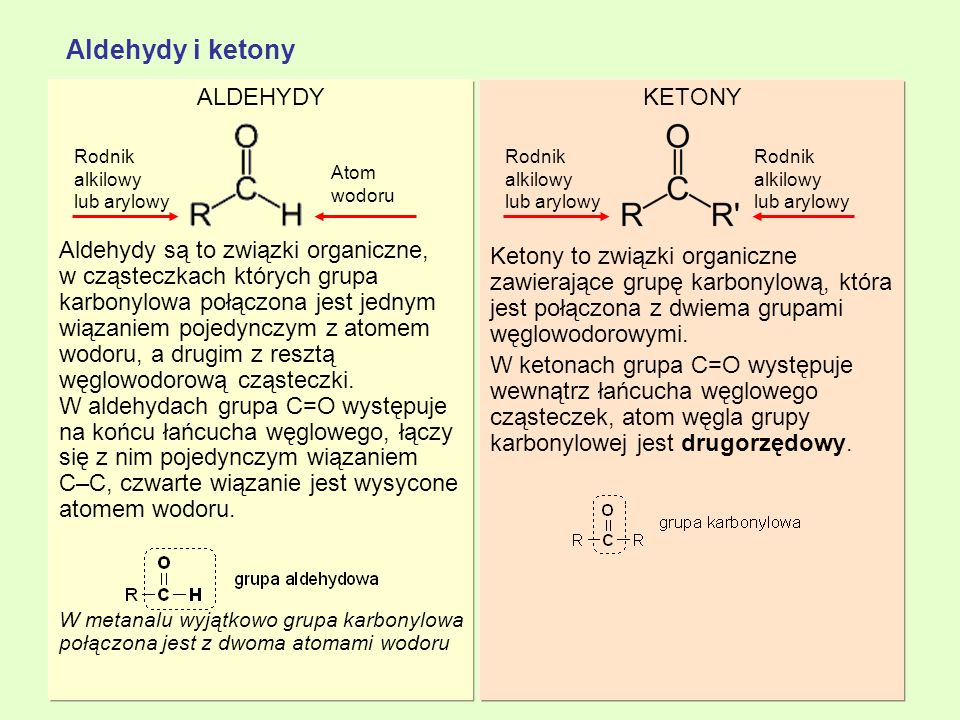 Aldehydy i ketony ALDEHYDY Aldehydy są to związki organiczne,