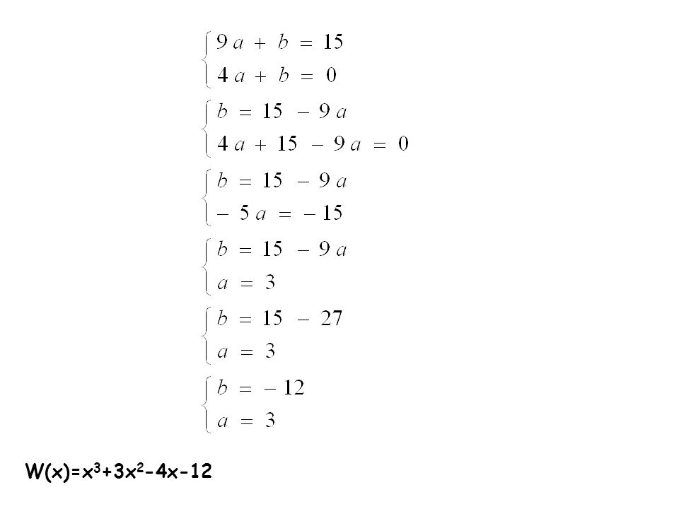 W(x)=x3+3x2-4x-12