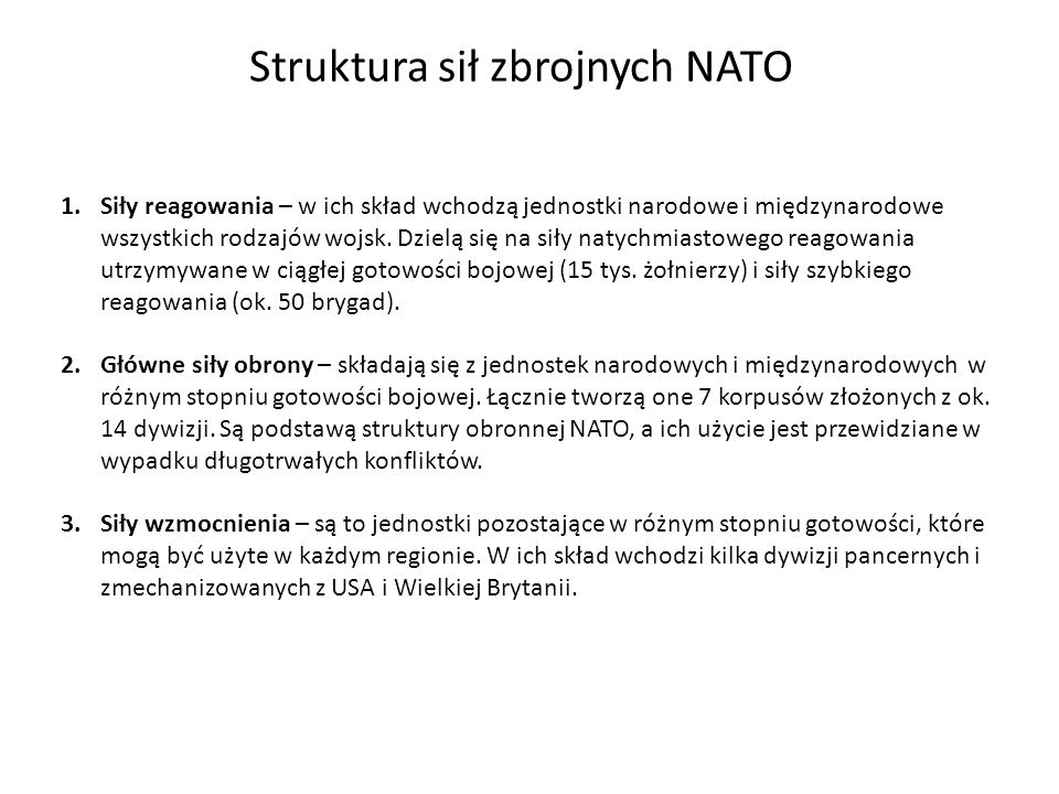 Struktura sił zbrojnych NATO
