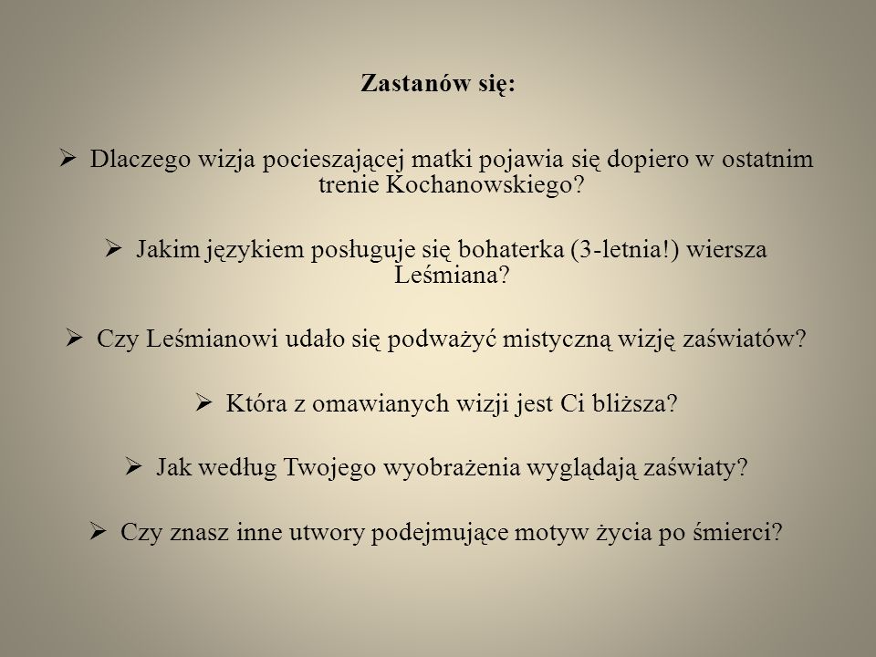 Jakim językiem posługuje się bohaterka (3-letnia!) wiersza Leśmiana