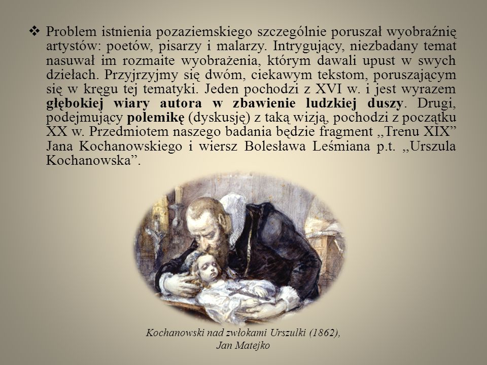 Kochanowski nad zwłokami Urszulki (1862),