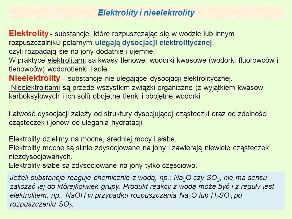 Elektrolity i nieelektrolity