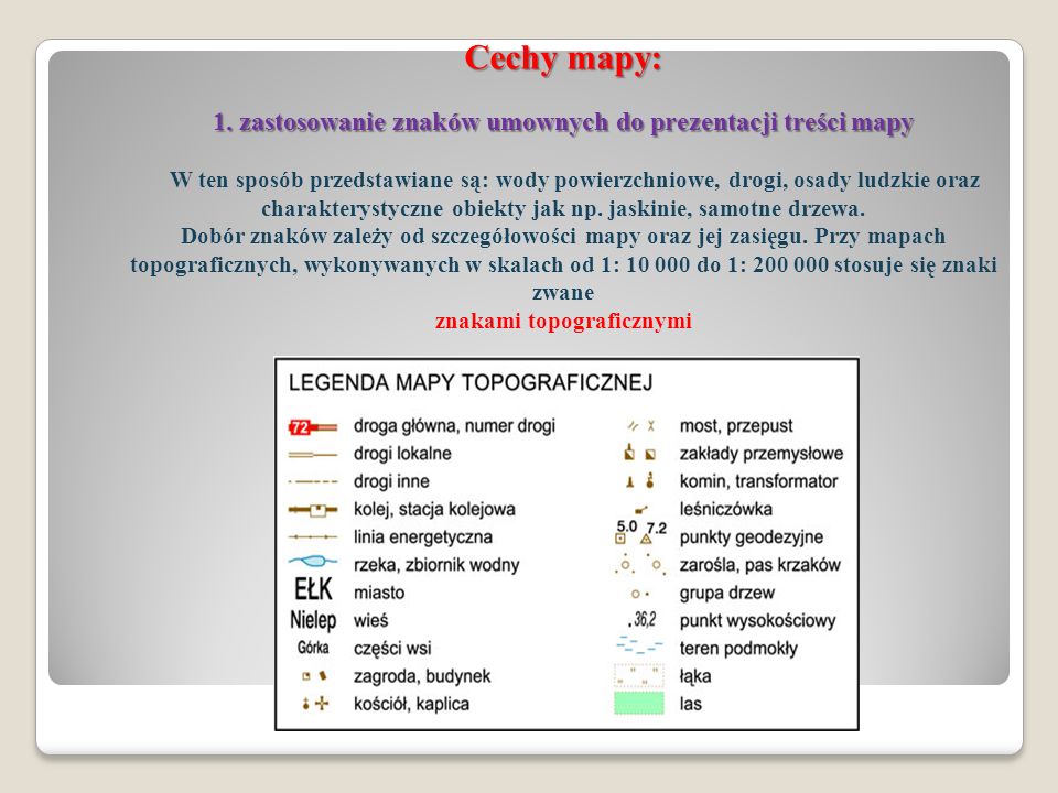 Cechy mapy: 1.