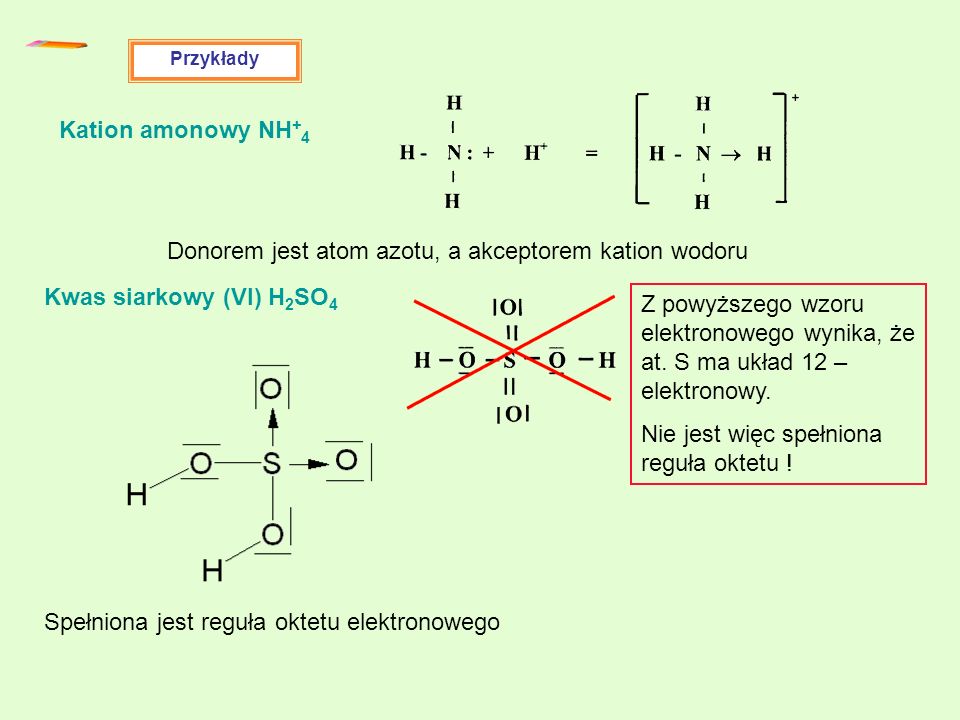 Donorem jest atom azotu, a akceptorem kation wodoru