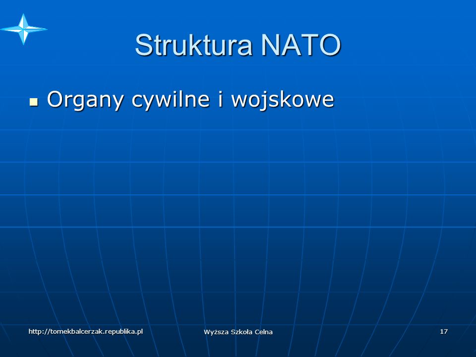 Struktura NATO Organy cywilne i wojskowe