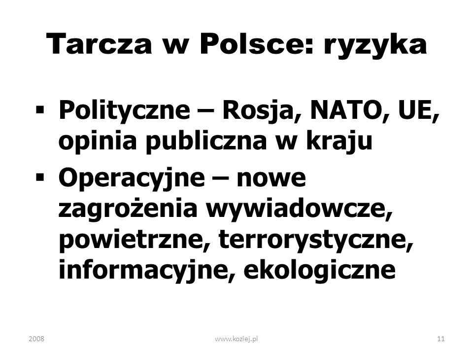 Tarcza w Polsce: ryzyka