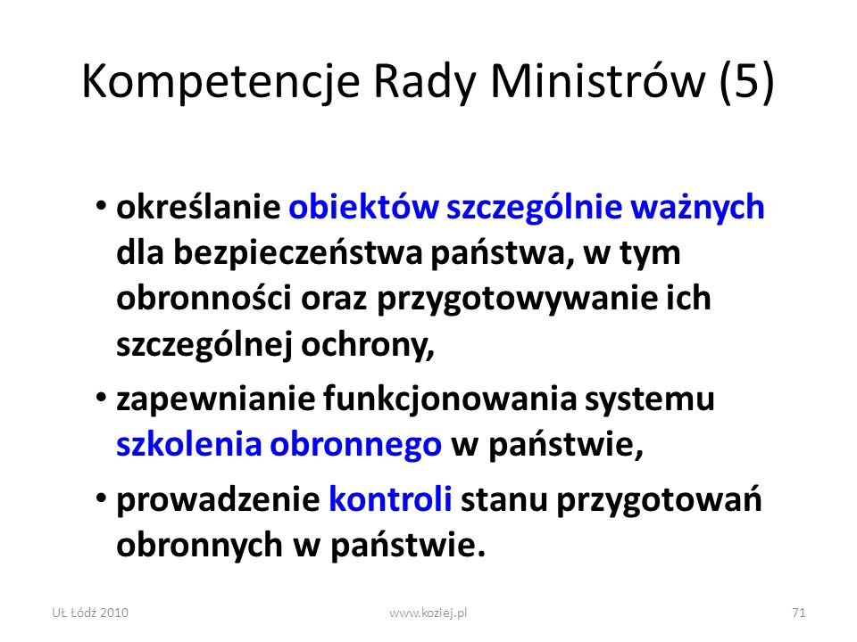 Kompetencje Rady Ministrów (5)