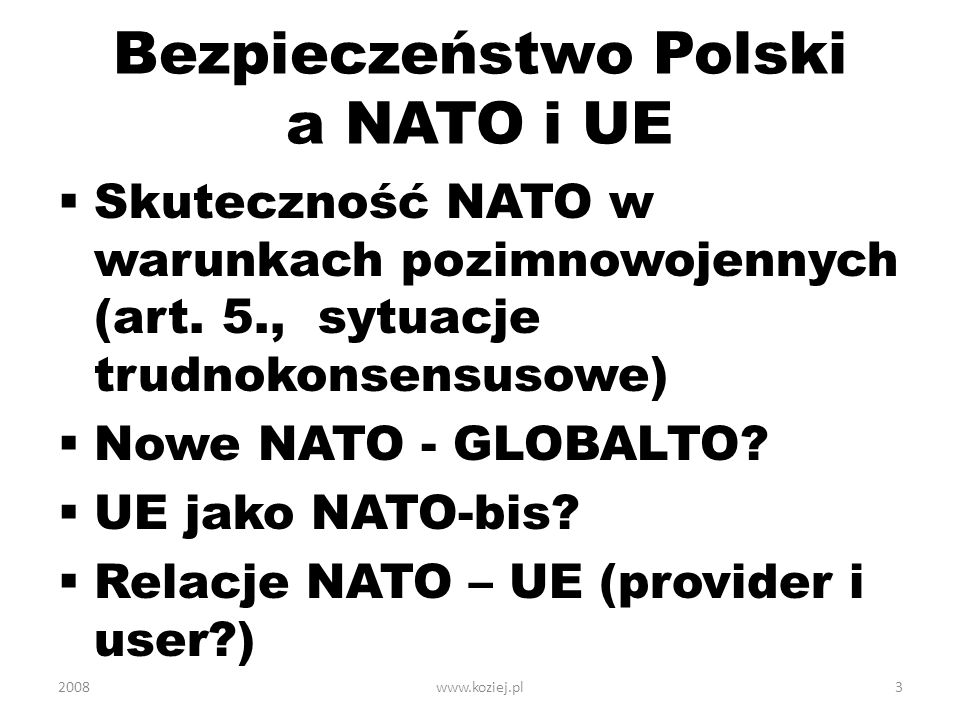 Bezpieczeństwo Polski a NATO i UE