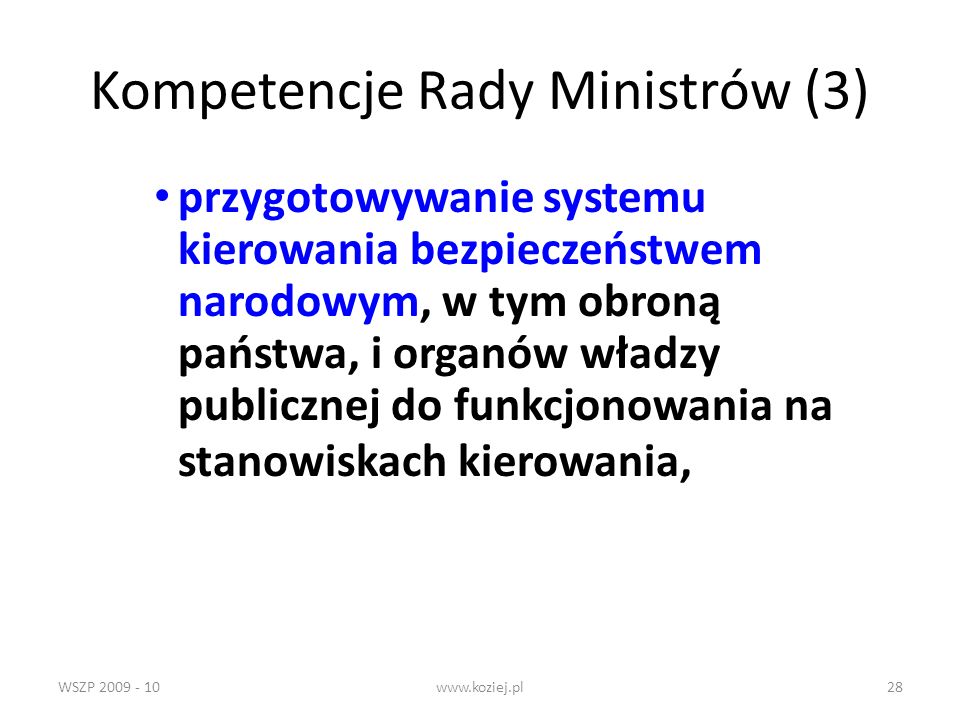 Kompetencje Rady Ministrów (3)