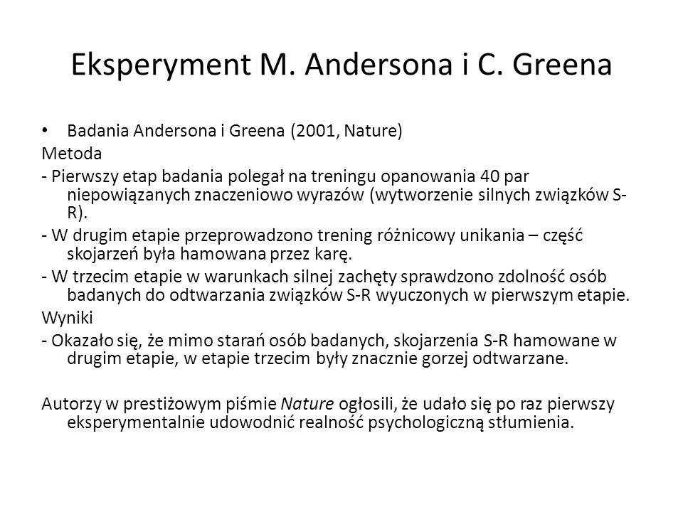 Eksperyment M. Andersona i C. Greena